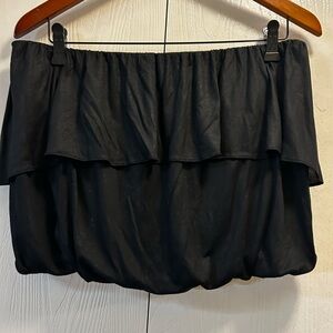 Anthropologie Black Off-Shoulder Ruffle Tube Top size Medium NWT